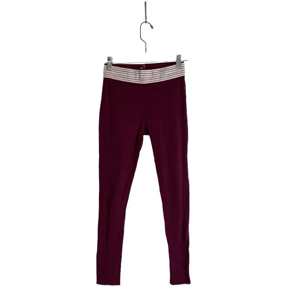 FREE PEOPLE MOVEMENT Burgundy White Cropped Leggings Size XS‎ Athletic